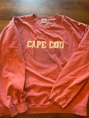 Women’s Coral Crewneck Sweatshirt with Cream 'CAPE COD' Lettering